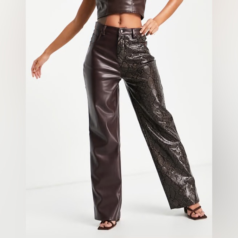 NWT FAUX LEATHER AND SNAKE PANTS